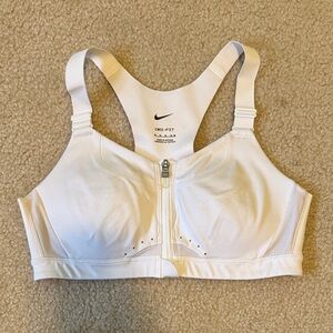 Nike Women's Zip-Front White Sports Bra